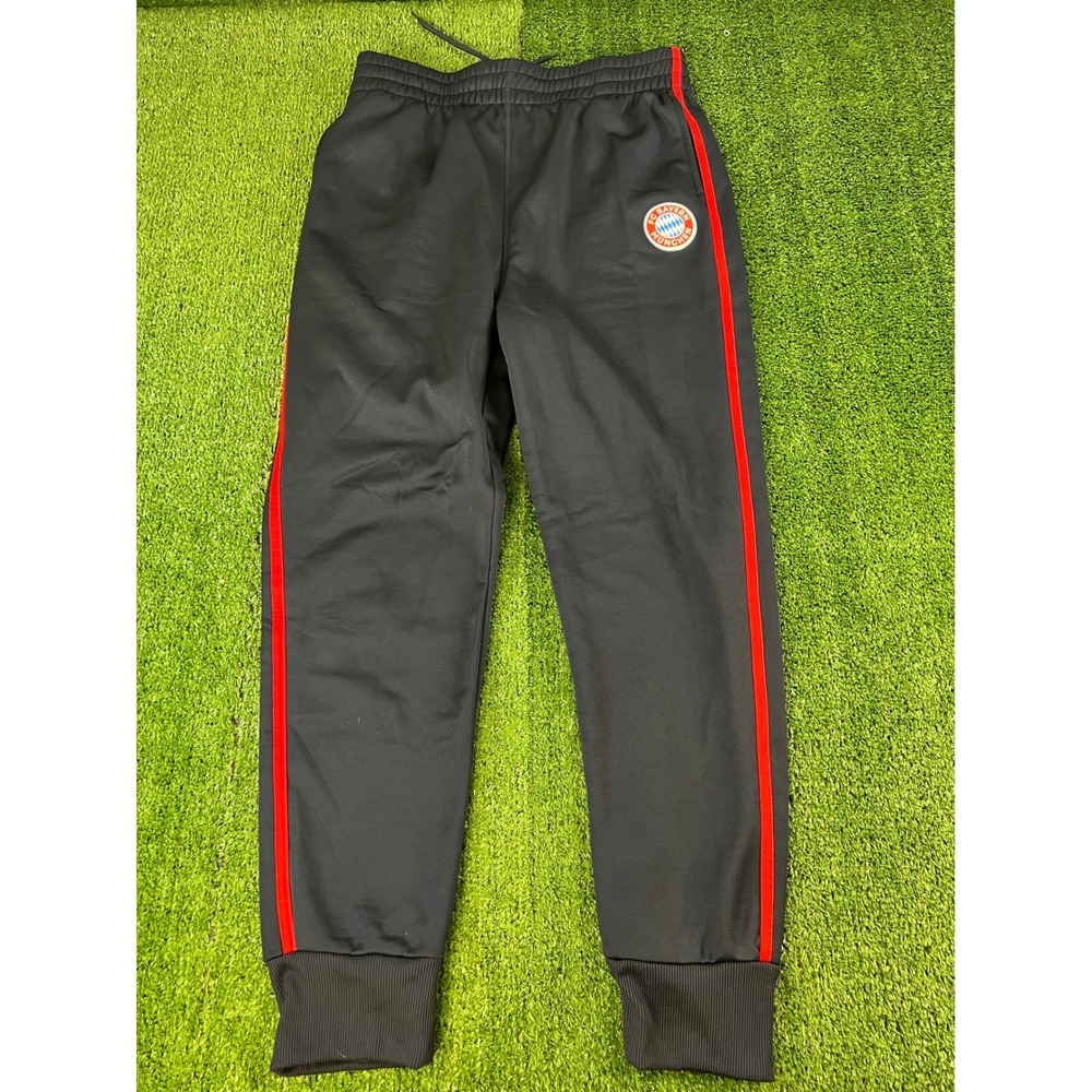 FC Bayern Munich Mens Track Pants Navy Blue Red Stripe Soccer Joggers Large LG